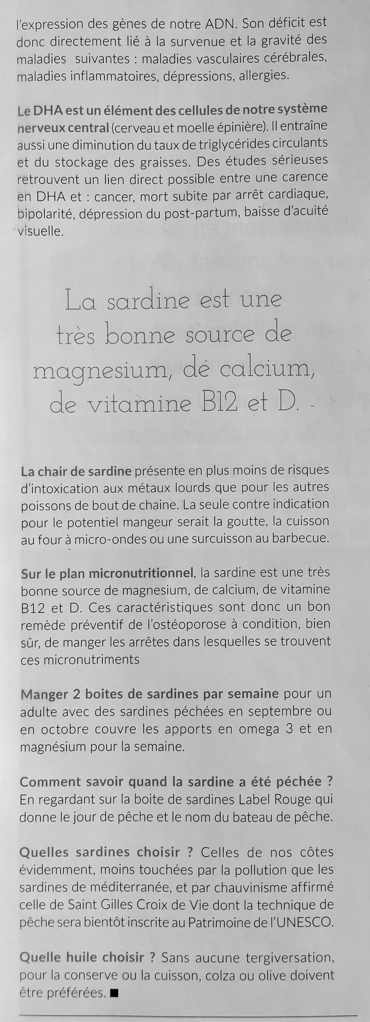 Les bienfaits de la sardines sur le corps humain